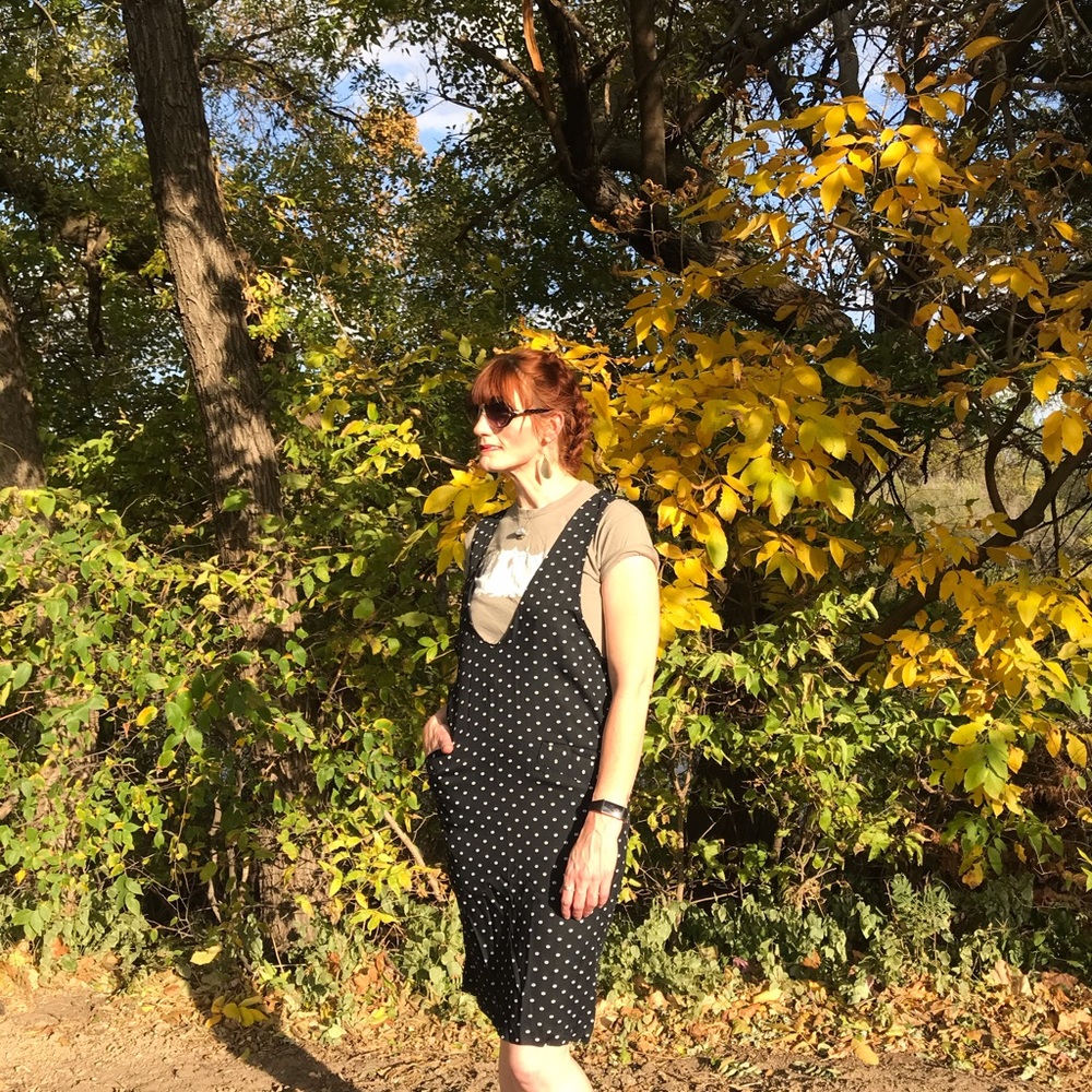 Vintage R. J. Stevens Black & White Polkadot Dress